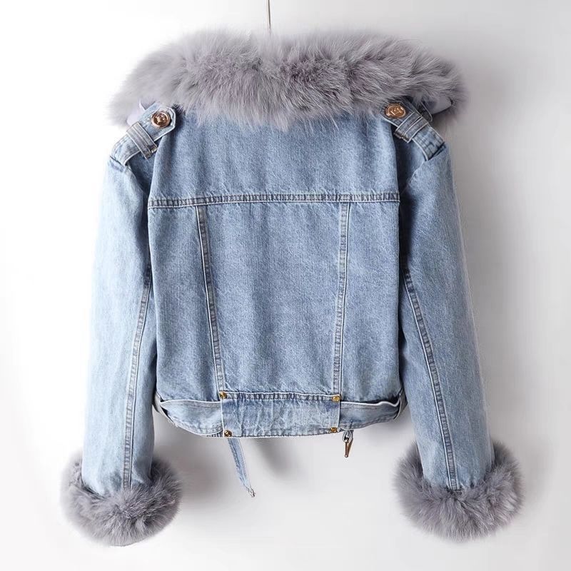 Celeste™ | Veste en jean biologique avec fourrure artificielle