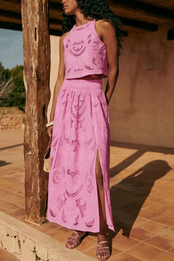 MÉLISSE - ENSEMBLE EN DENTELLE ROSE CHIC