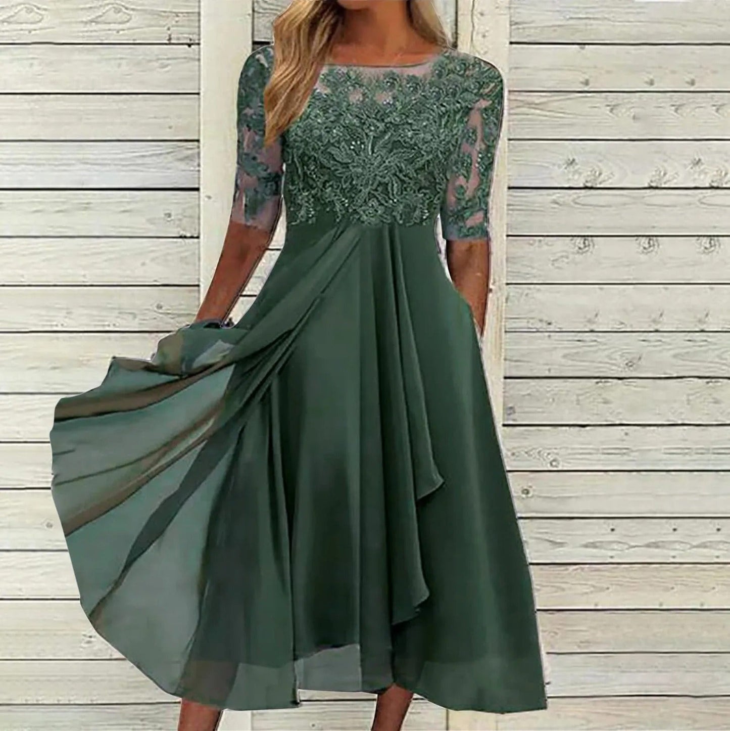 ZIA - ROBE EN DENTELLE DÉLICATE