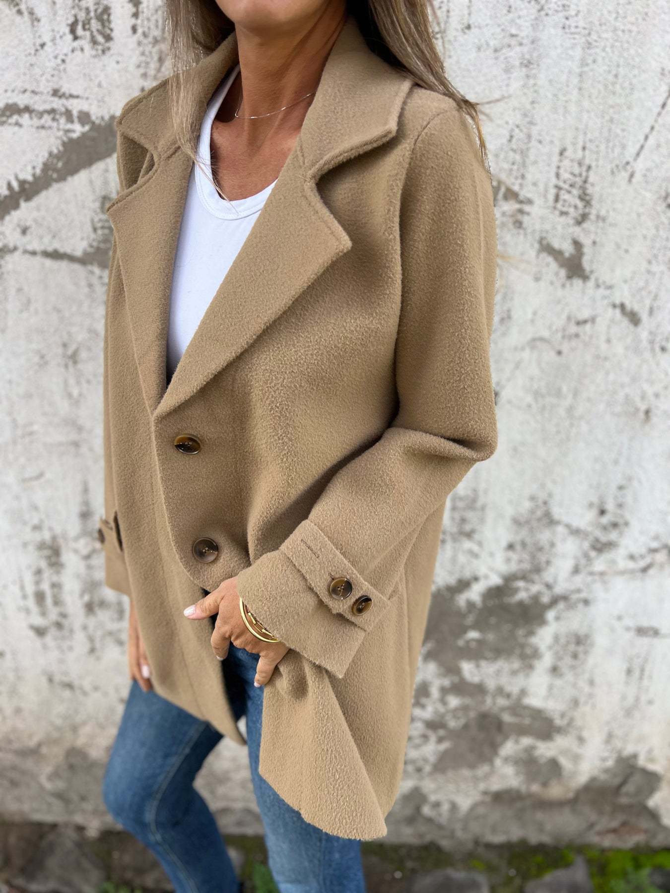 Agnès™ | Manteau en laine à revers