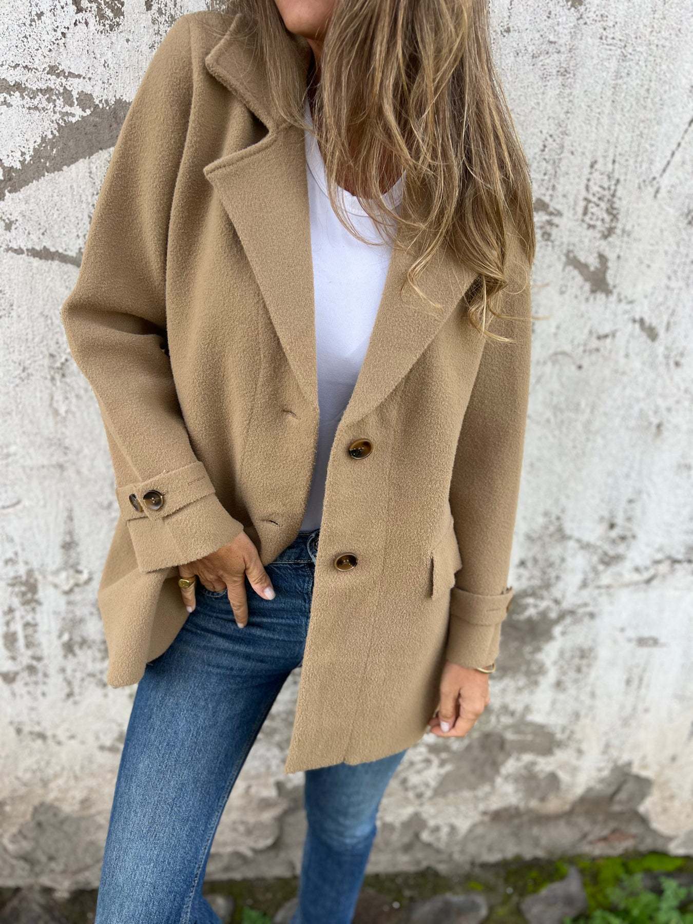 Agnès™ | Manteau en laine à revers