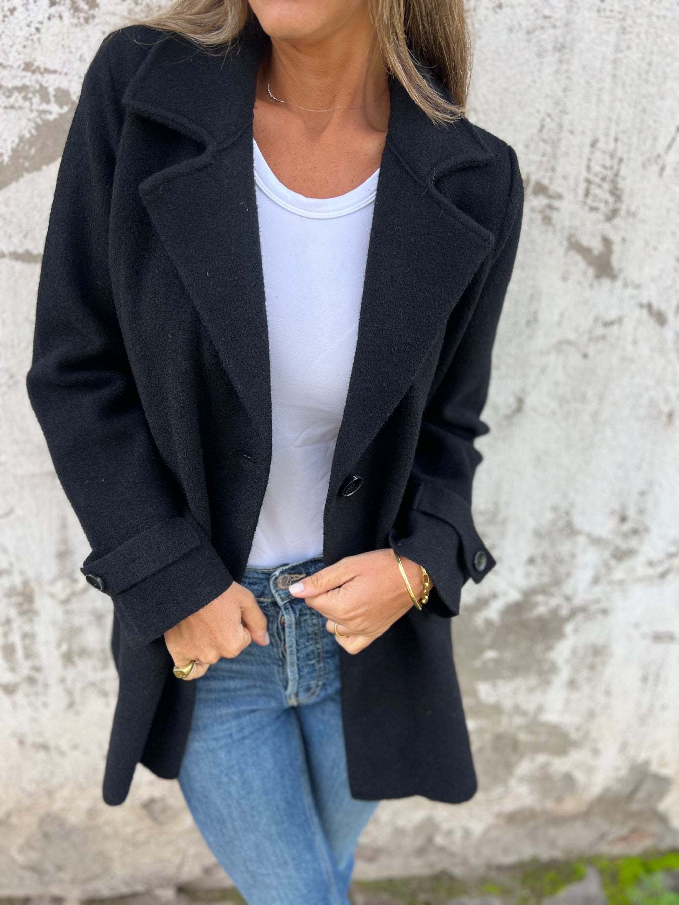 Agnès™ | Manteau en laine à revers