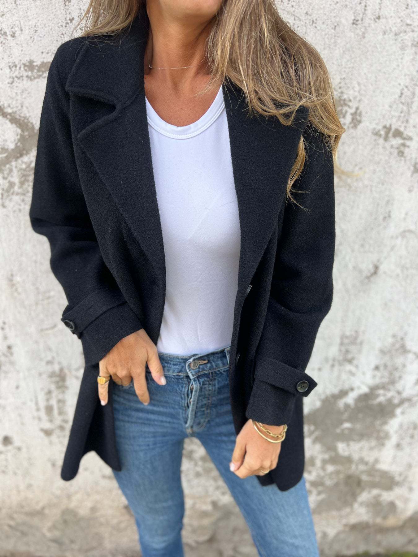 Agnès™ | Manteau en laine à revers