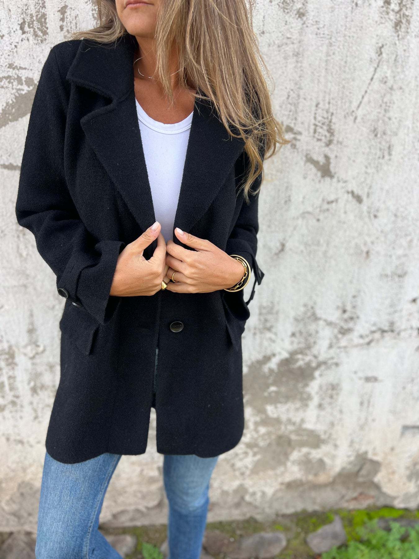 Agnès™ | Manteau en laine à revers