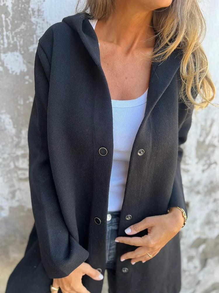 Anya™ | Cardigan avec boutons et capuche