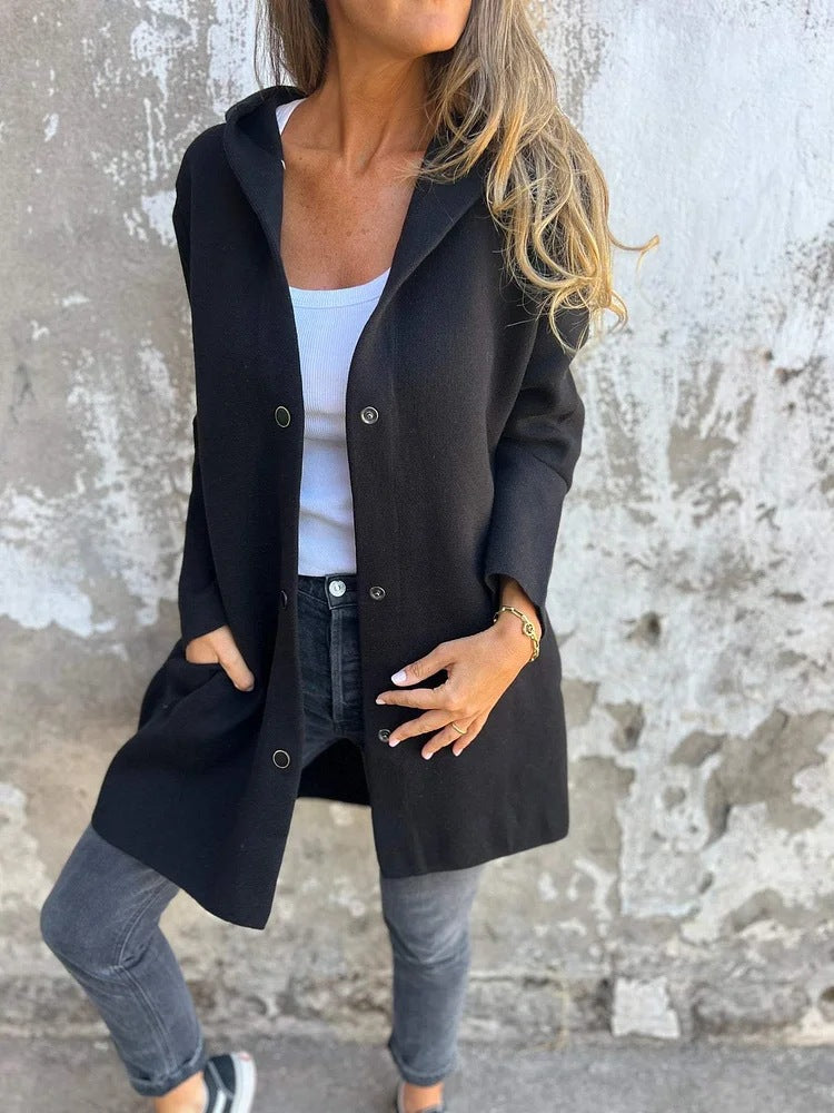 Anya™ | Cardigan avec boutons et capuche