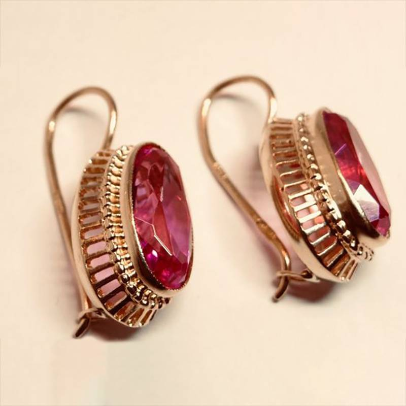 Boucles d'oreilles Rosa Vintage en cristal et or rose