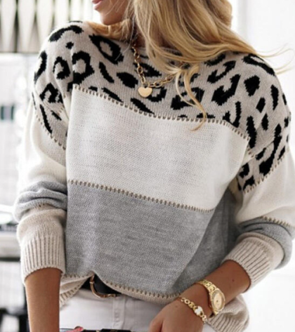 Sophie | Pull motif léopard