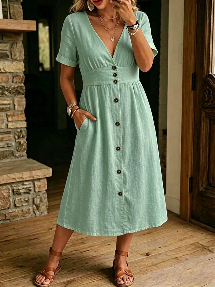 ZARA | ROBE MIDI À BOUTONS SUR LE DEVANT