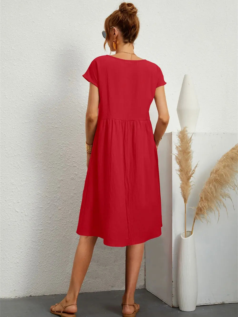 Sage – Robe décontractée à poches