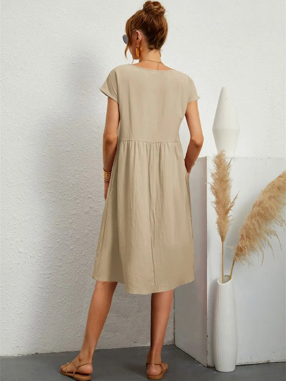 Sage – Robe décontractée à poches