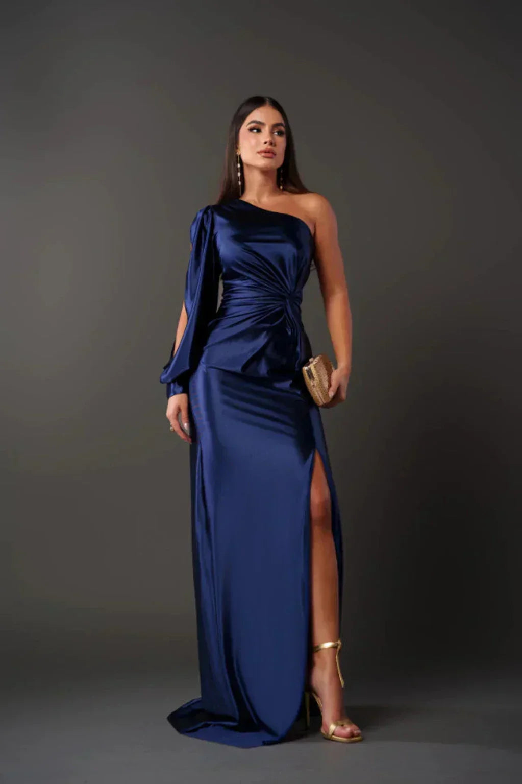 Araceli | Robe en satin à une manche