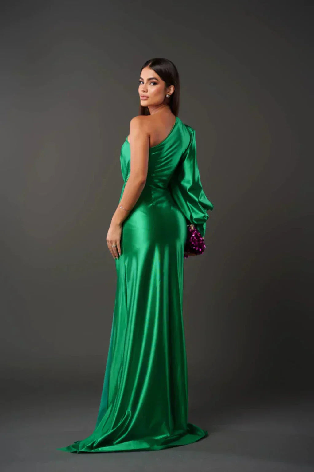 Araceli | Robe en satin à une manche