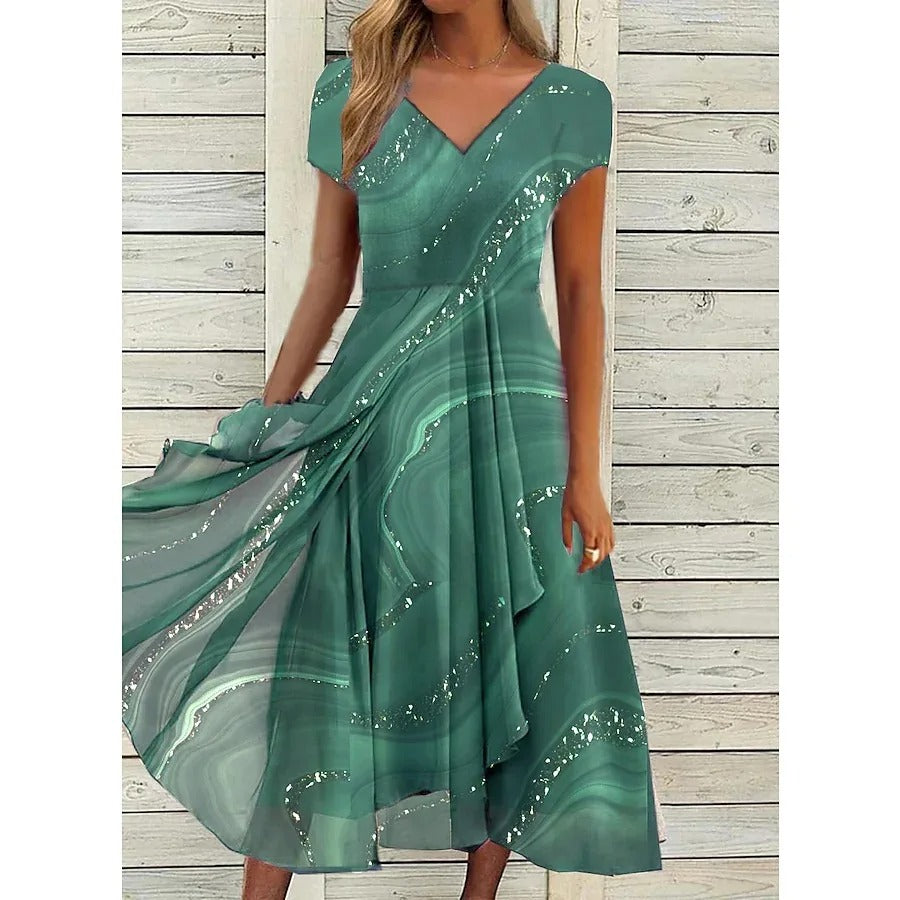 Nikole / Robe Midi à Col en V