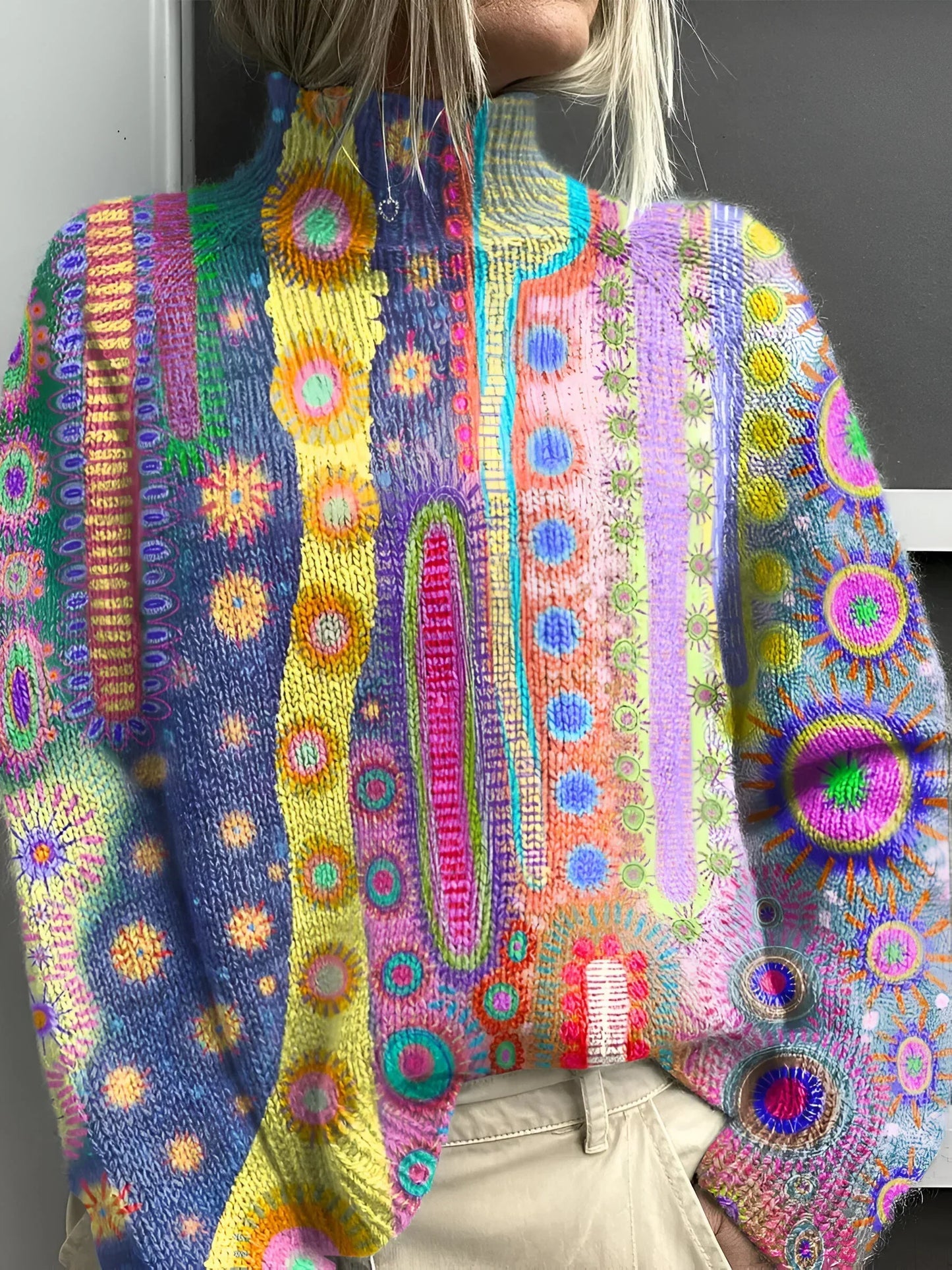 Nina | Pull coloré à motifs soleil