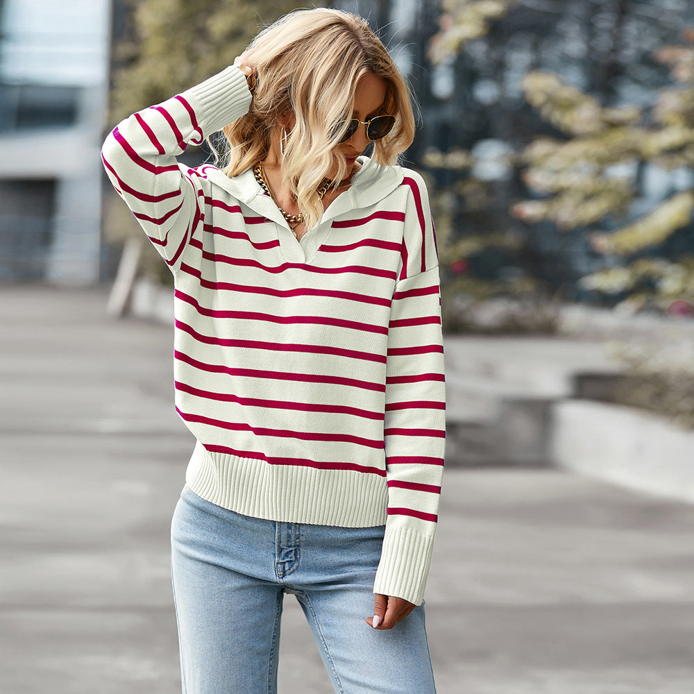Mila™ | Pull classique en maille à rayures