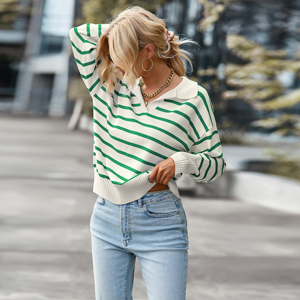 Mila™ | Pull classique en maille à rayures