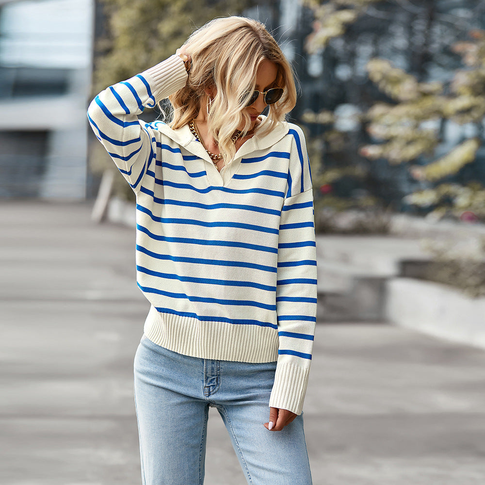 Mila™ | Pull classique en maille à rayures