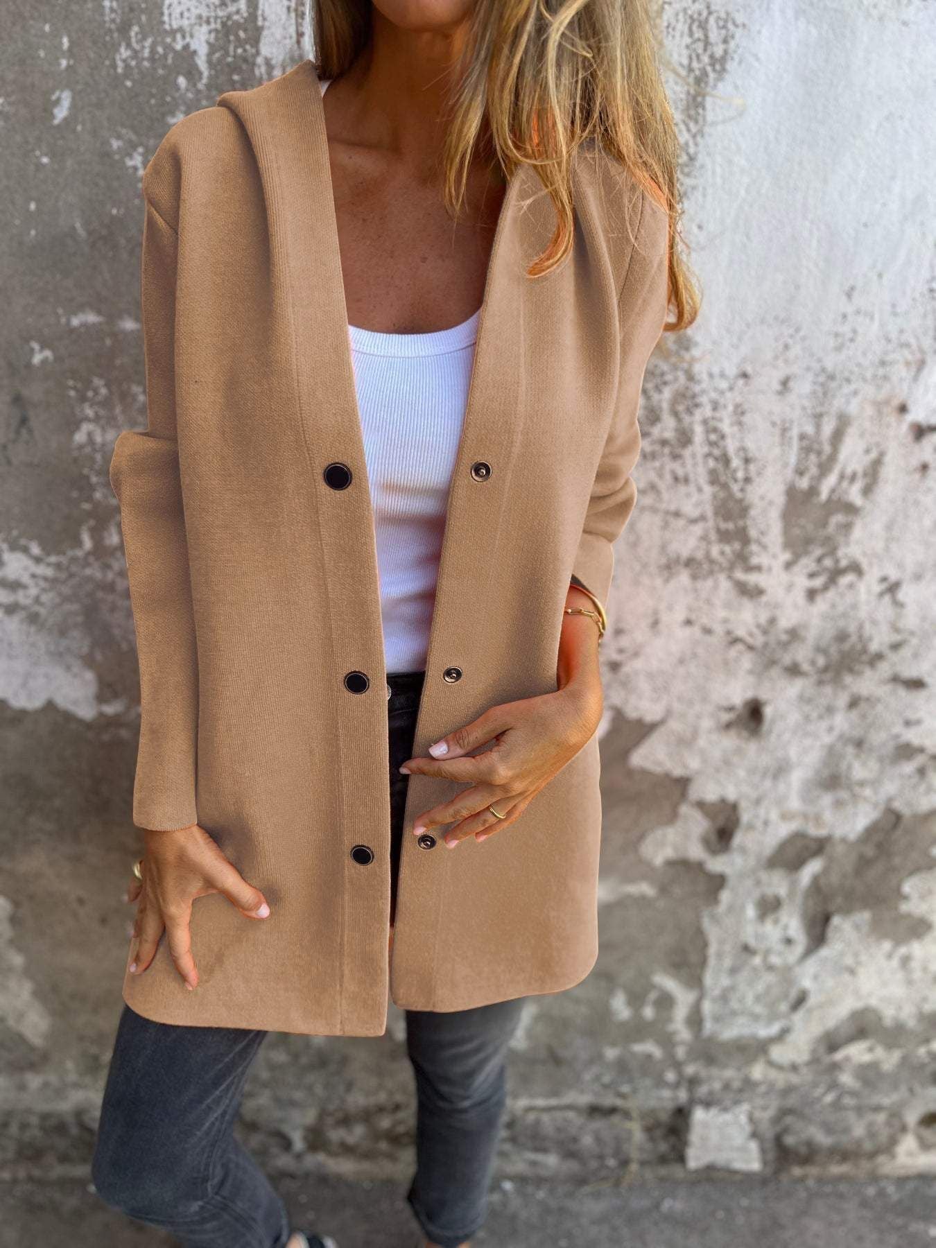 Anya™ | Cardigan avec boutons et capuche