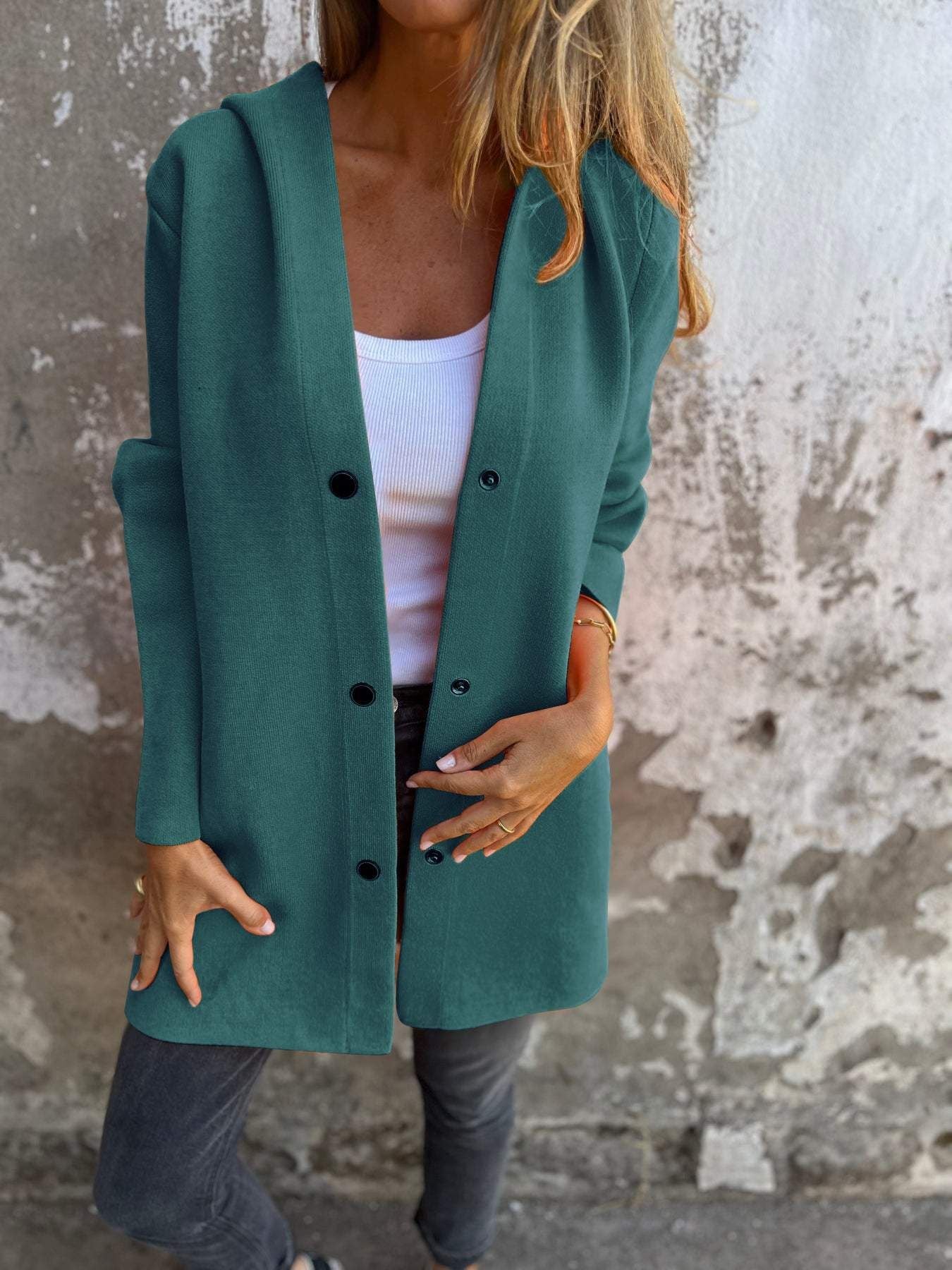 Anya™ | Cardigan avec boutons et capuche