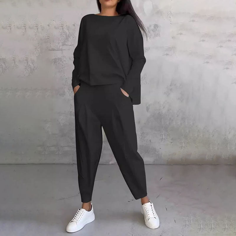 FRANÇOISE - ENSEMBLE 2 PIÈCES HAUT À MANCHES LONGUES ET PANTALON