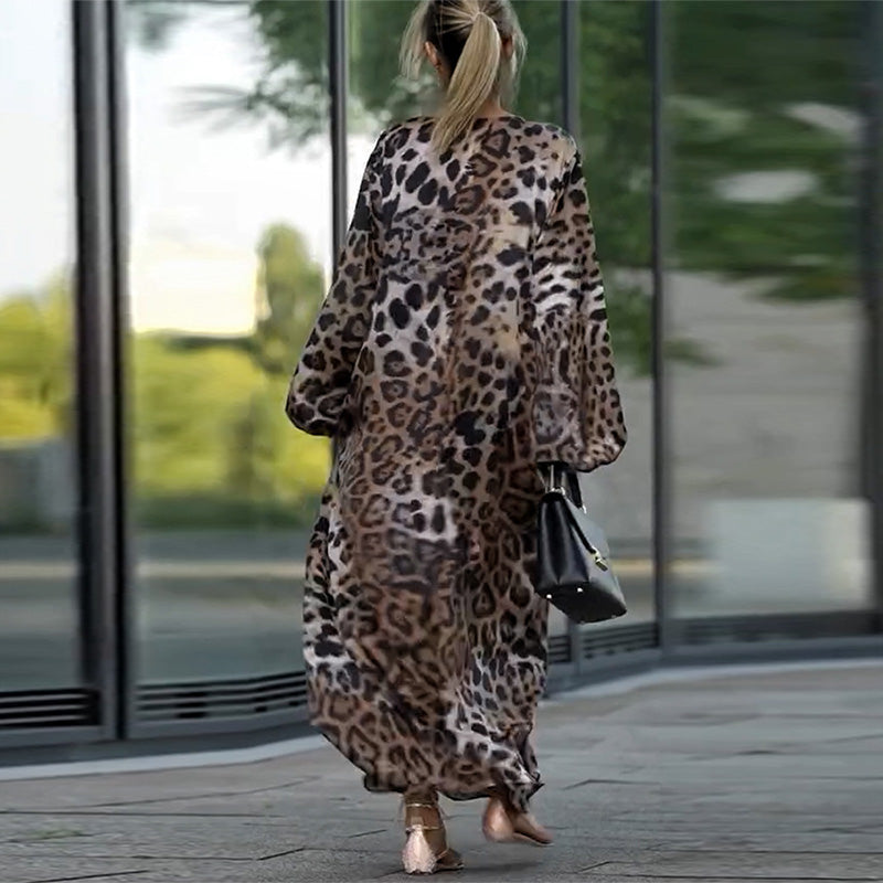 VIKI - ROBE CHIC DÉCONTRACTÉE À IMPRIMÉ LÉOPARD