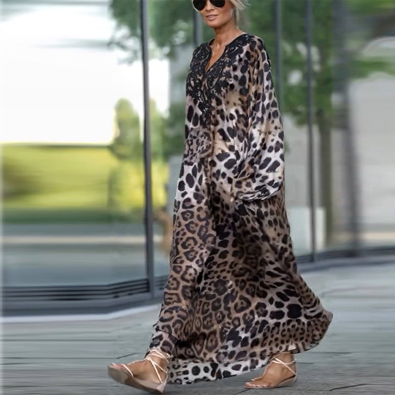 VIKI - ROBE CHIC DÉCONTRACTÉE À IMPRIMÉ LÉOPARD