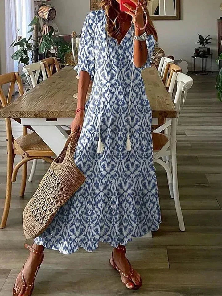 Vilma | Robe d'été élégante à col en V
