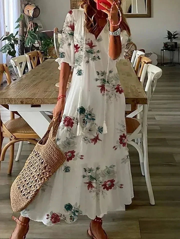 Vilma | Robe d'été élégante à col en V