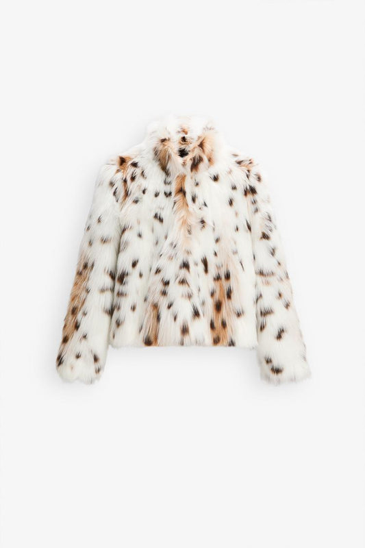 ANNALISE - VESTE EN FAUSSE FOURRURE LÉOPARD