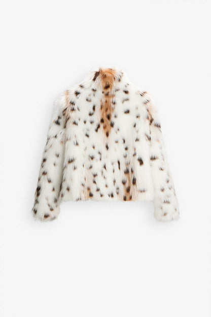 ANNALISE - VESTE EN FAUSSE FOURRURE LÉOPARD