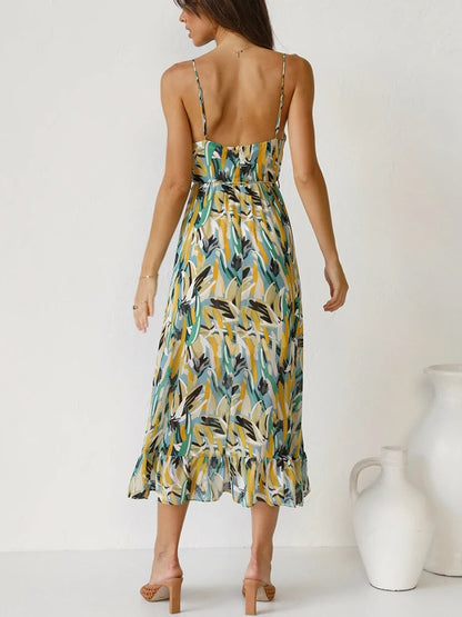 EDEN – ROBE LONGUE À BRETELLES FLEURIE