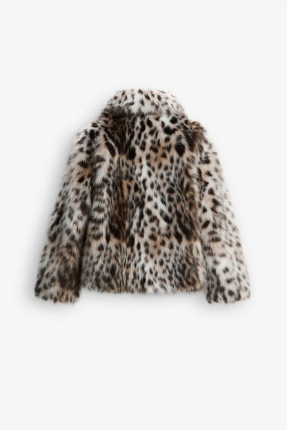 ANNALISE - VESTE EN FAUSSE FOURRURE LÉOPARD
