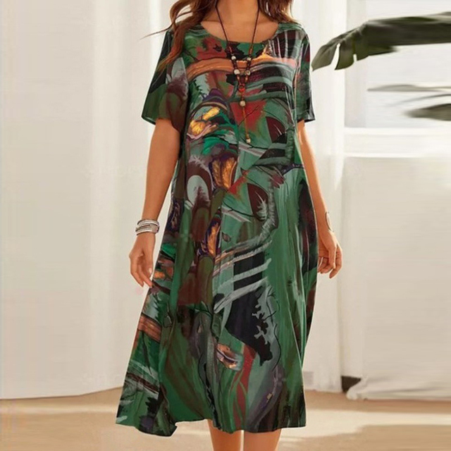 Yovi | Robe midi à imprimé artistique