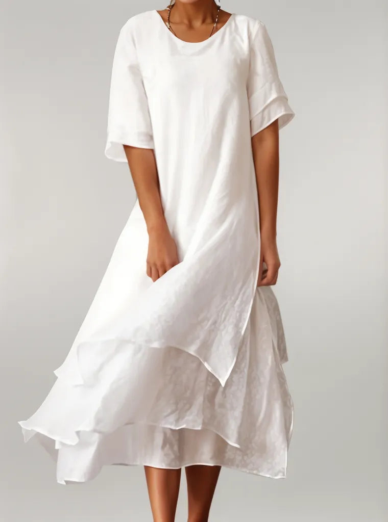 Elisa / Robe longue élégante en coton
