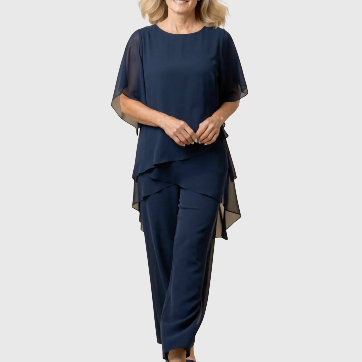 Ensemble avec pantalons palazzo drapés | Linda