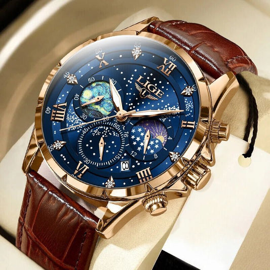 Montre élégante avec phases de lune