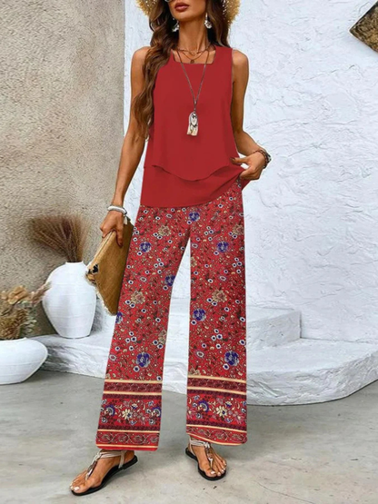 Ovelynra™ | Haut sans manches et pantalons à jambe large