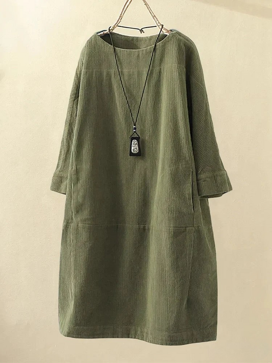 Non Dualité | Robe décontractée vintage en velours côtelé