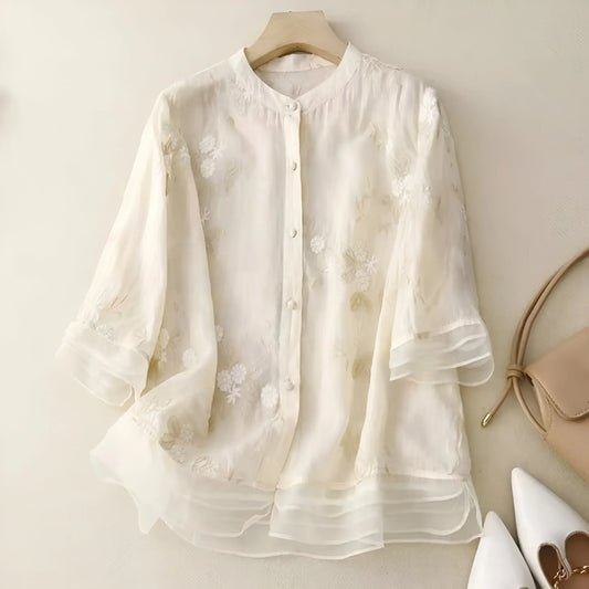 SKYLA - BLOUSE EN COTON BRODÉ
