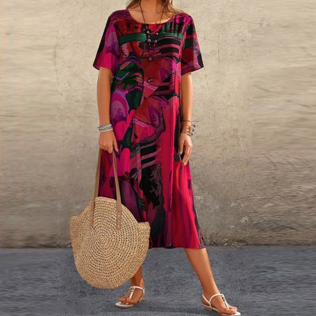 Yovi | Robe midi à imprimé artistique