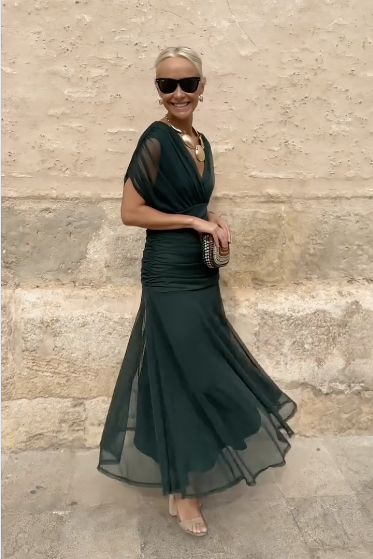 Louise™ Robe Longue de Cérémonie Élégante avec Décolleté en V