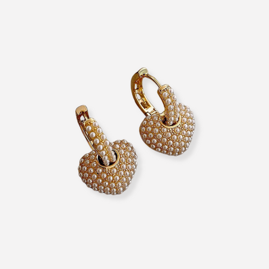 Boucles d'oreilles perles coeurs Yuli