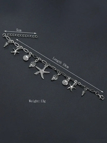 Bracelet de cheville vintage classique en forme d'étoile de mer
