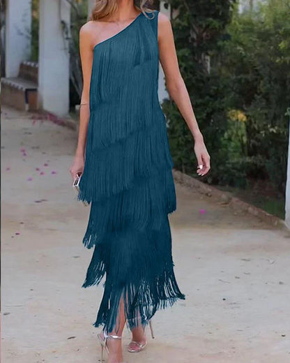 Dalia - Robe élégante à franges