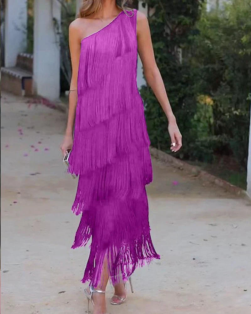 Dalia - Robe élégante à franges