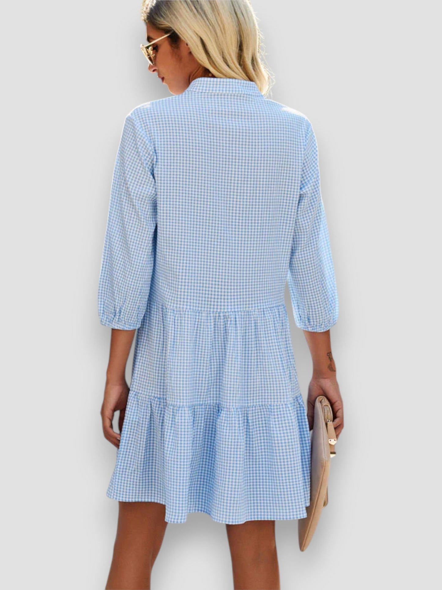 Blanche | Robe à carreaux
