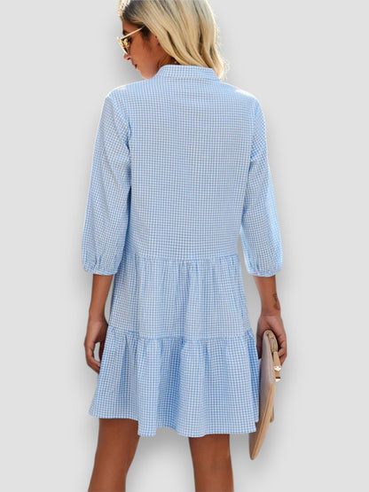 Blanche | Robe à carreaux