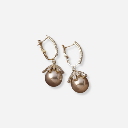 Boucles d'oreilles pendantes Malia avec perle