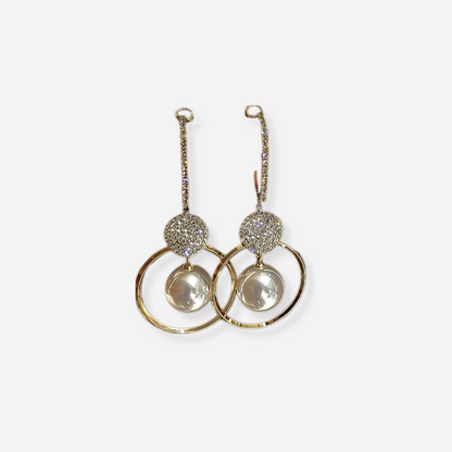 Boucles d'oreilles de luxe Zerra avec perles de culture et zircones